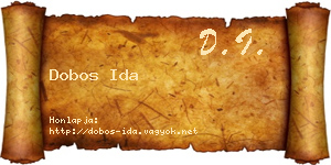 Dobos Ida névjegykártya